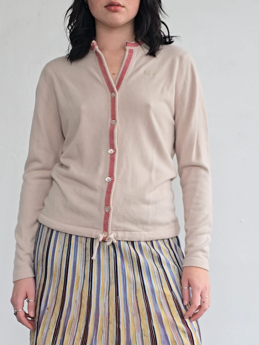 Vintage Givenchy Sport Cinched Logo Cardi -Banshee