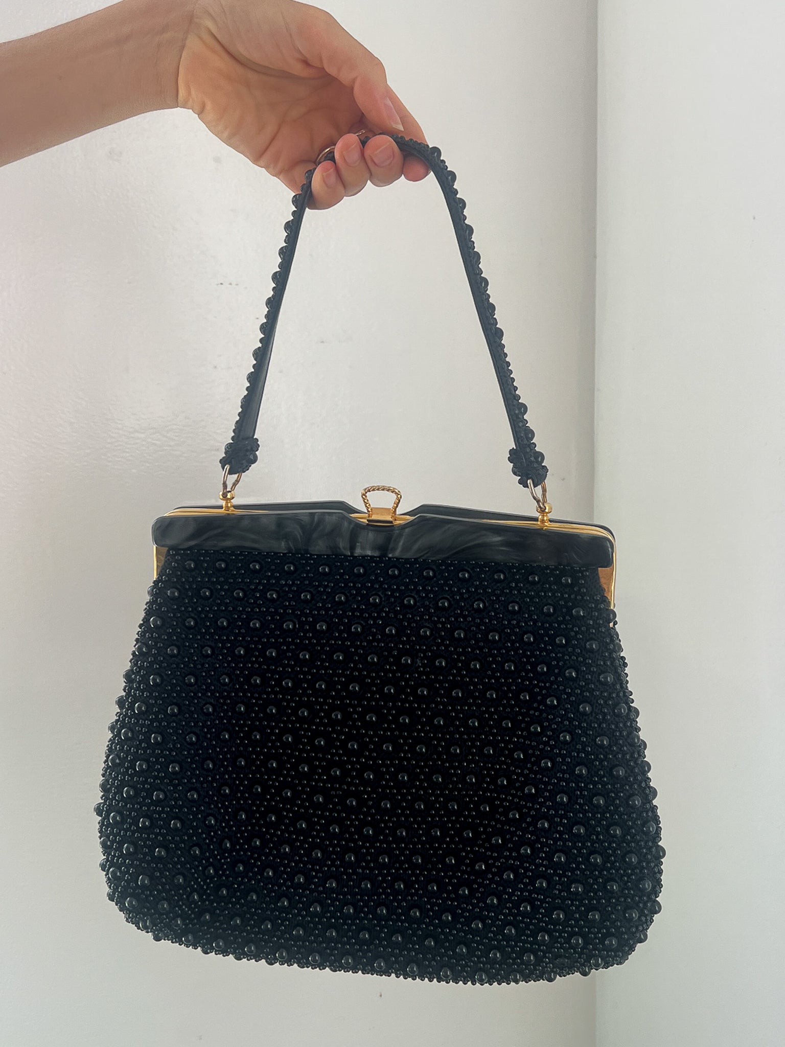 Vintage Black Beaded Purse store