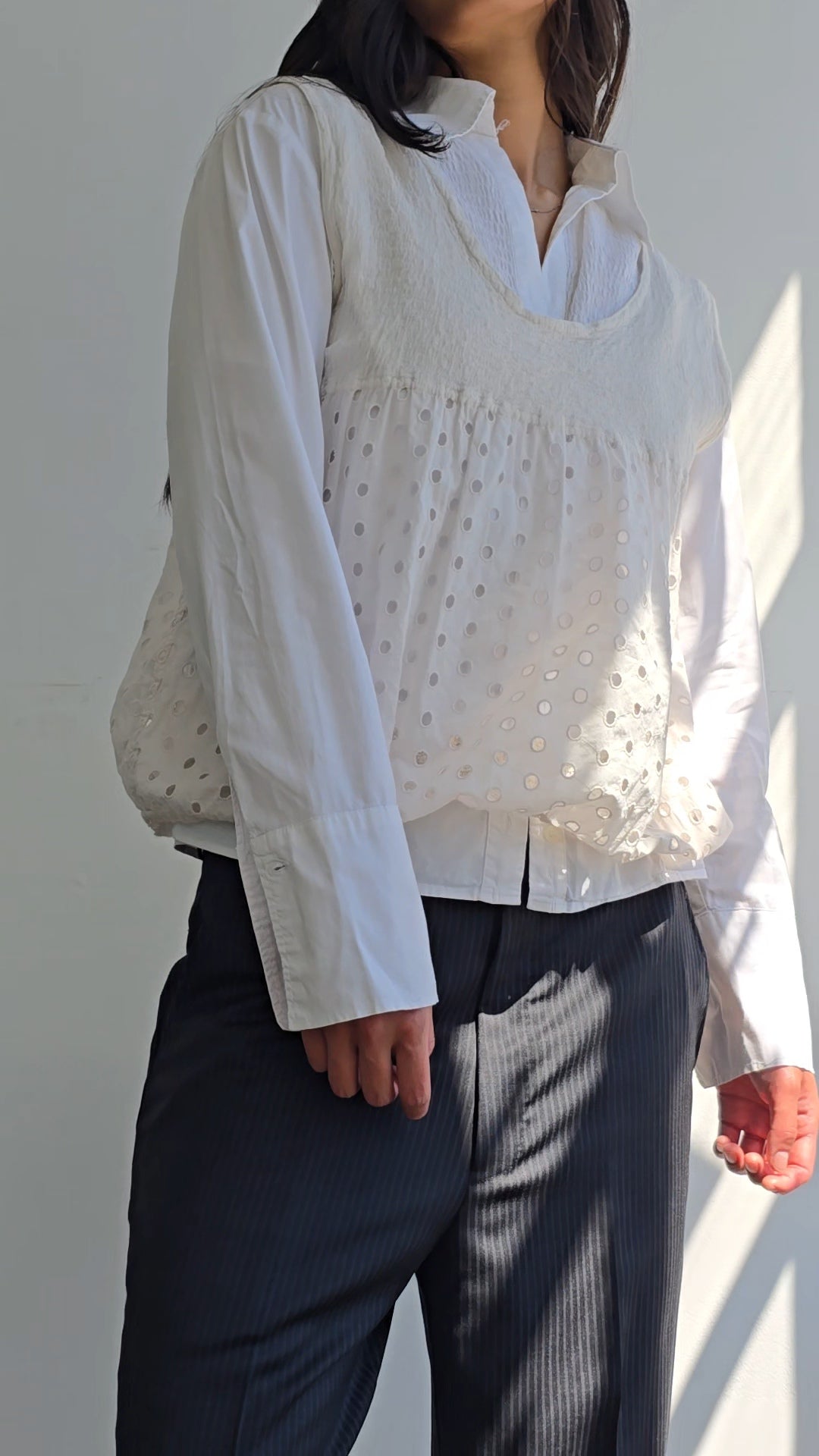 Vintage Issey Miyake me Dotted Cutout Top -Banshee