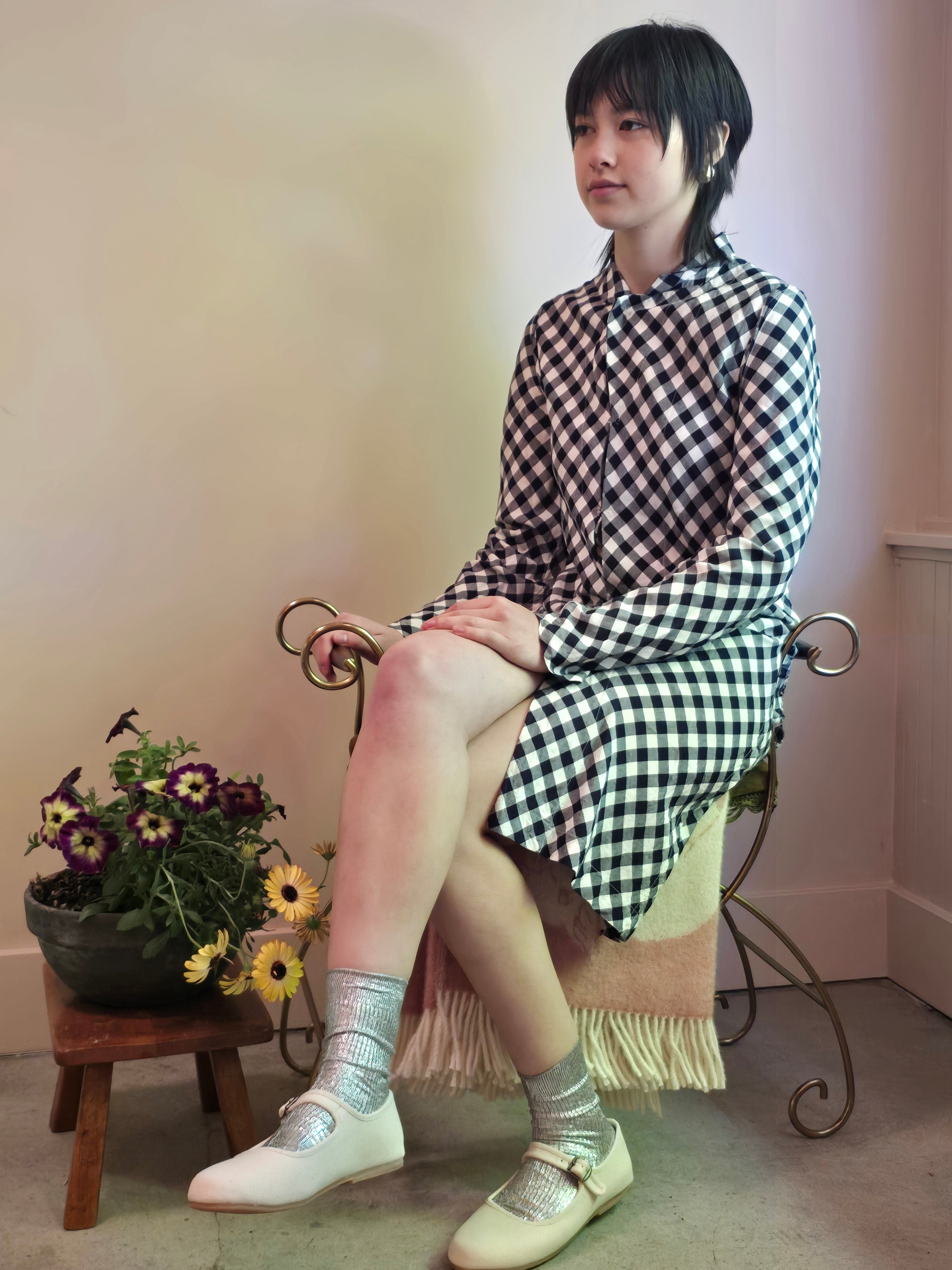 Vintage Comme des Garcons Gingham Collared Dress -Banshee