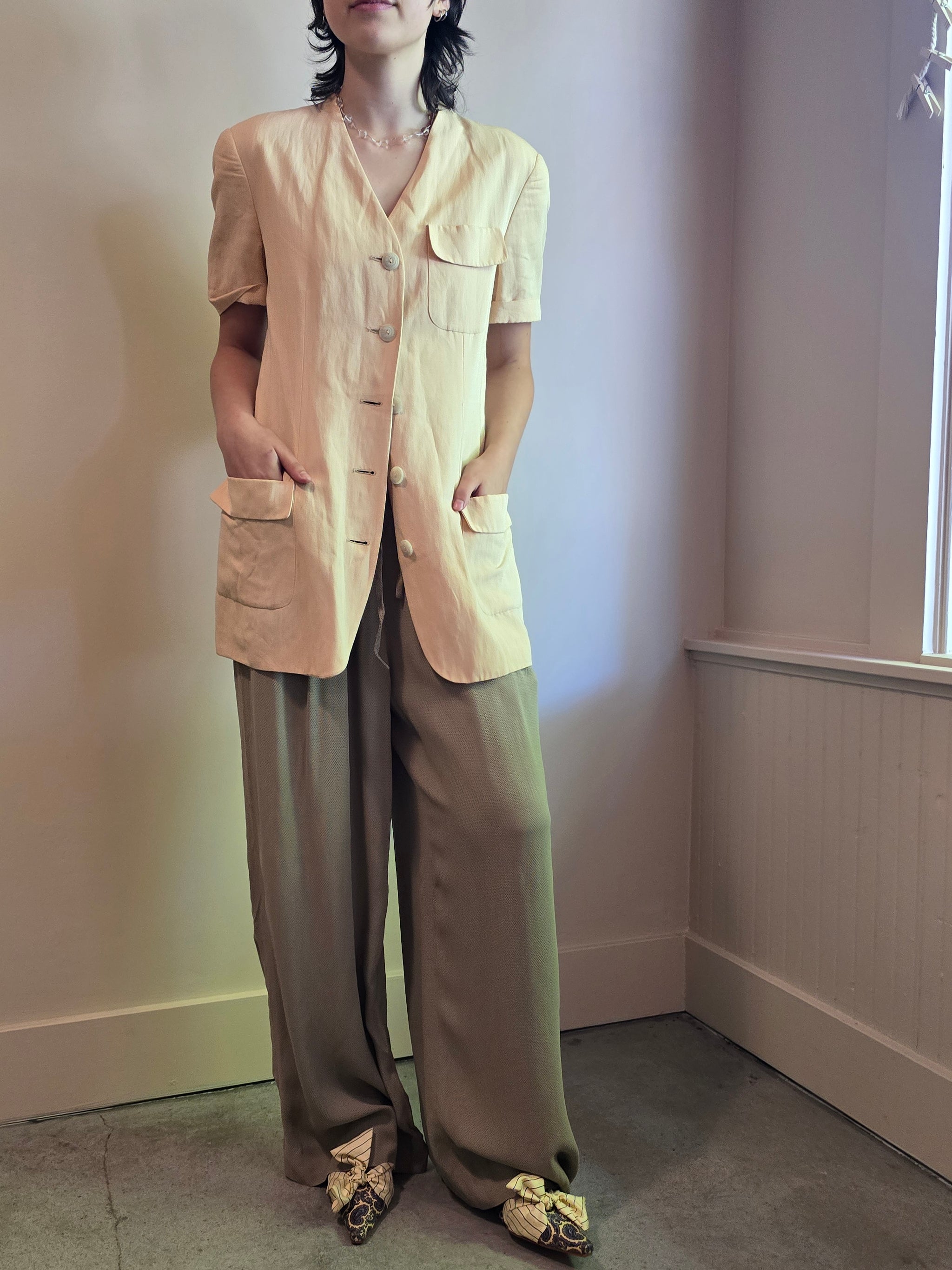 メンズ 90s archive EMPORIO ARMANI リネン混 サイドジップ