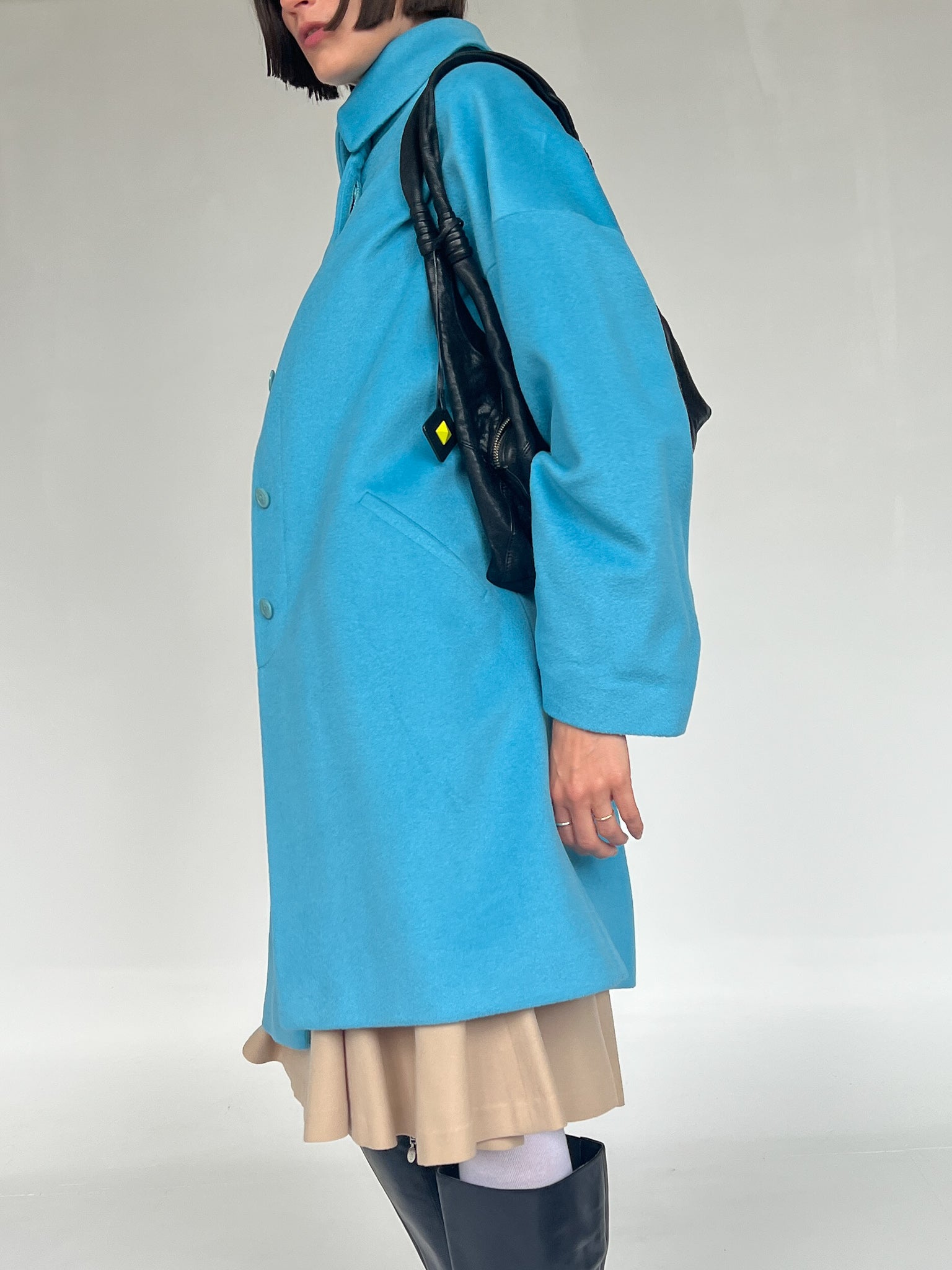 Louis Feraud Vintage 1980's Faux Fur Coat - Blue Coats, Clothing -  WLOFE25386