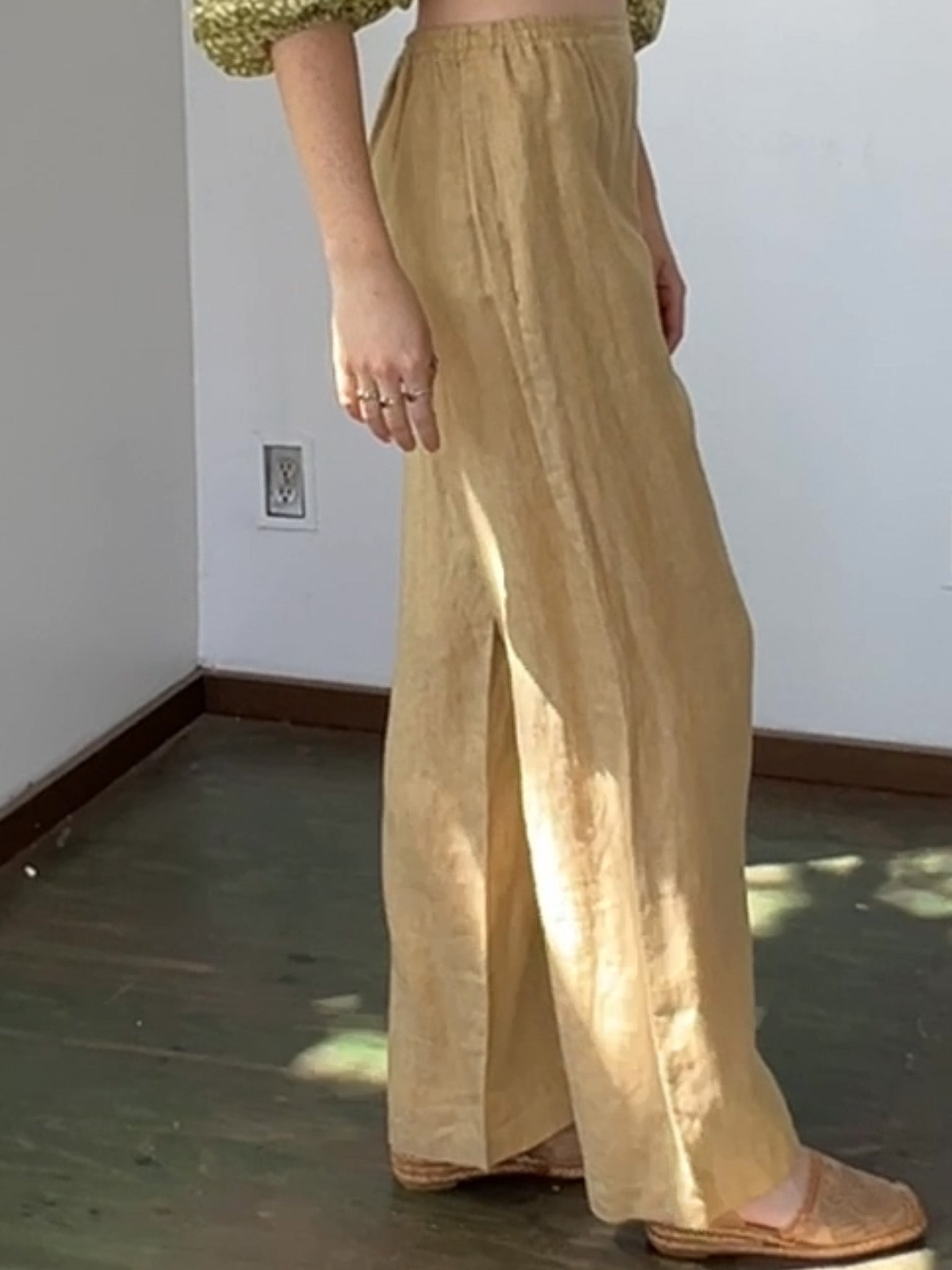 パンツ vintage eskandar linen easy pants Vintage Eskandar Neutral Linen Easy Pants Banshee