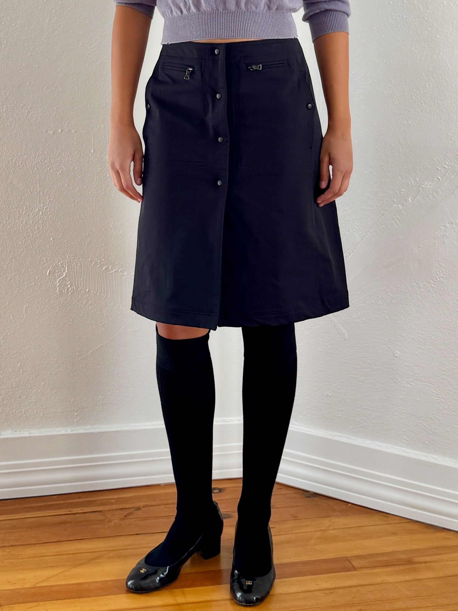 Vintage Prada Sport Black Nylon Skirt Banshee
