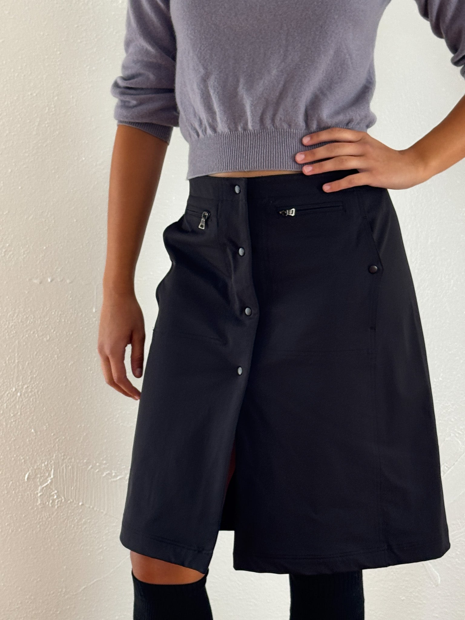 スカート PRADA nylon skirt black 38 SPORT Vintage Prada Sport Black Nylon Skirt Banshee