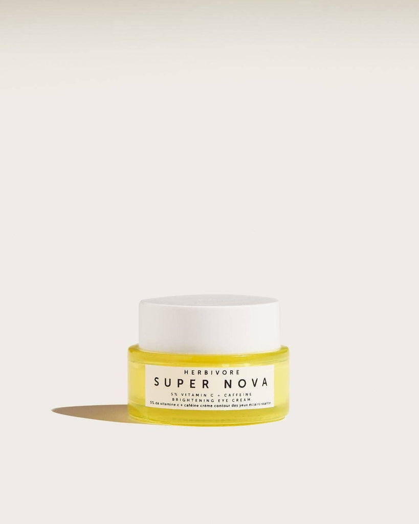 Herbivore Super Nova eye cream jar on a white background