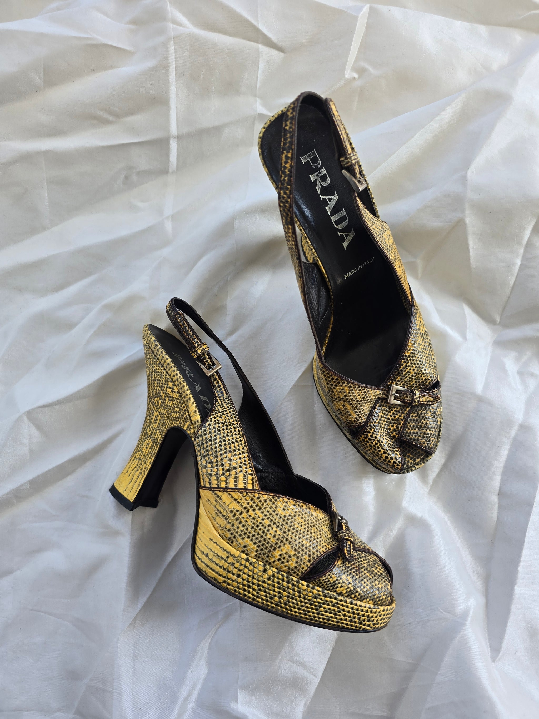 Vintage Prada Snakeskin Platform Heels (37.5) -Banshee display picture 2
