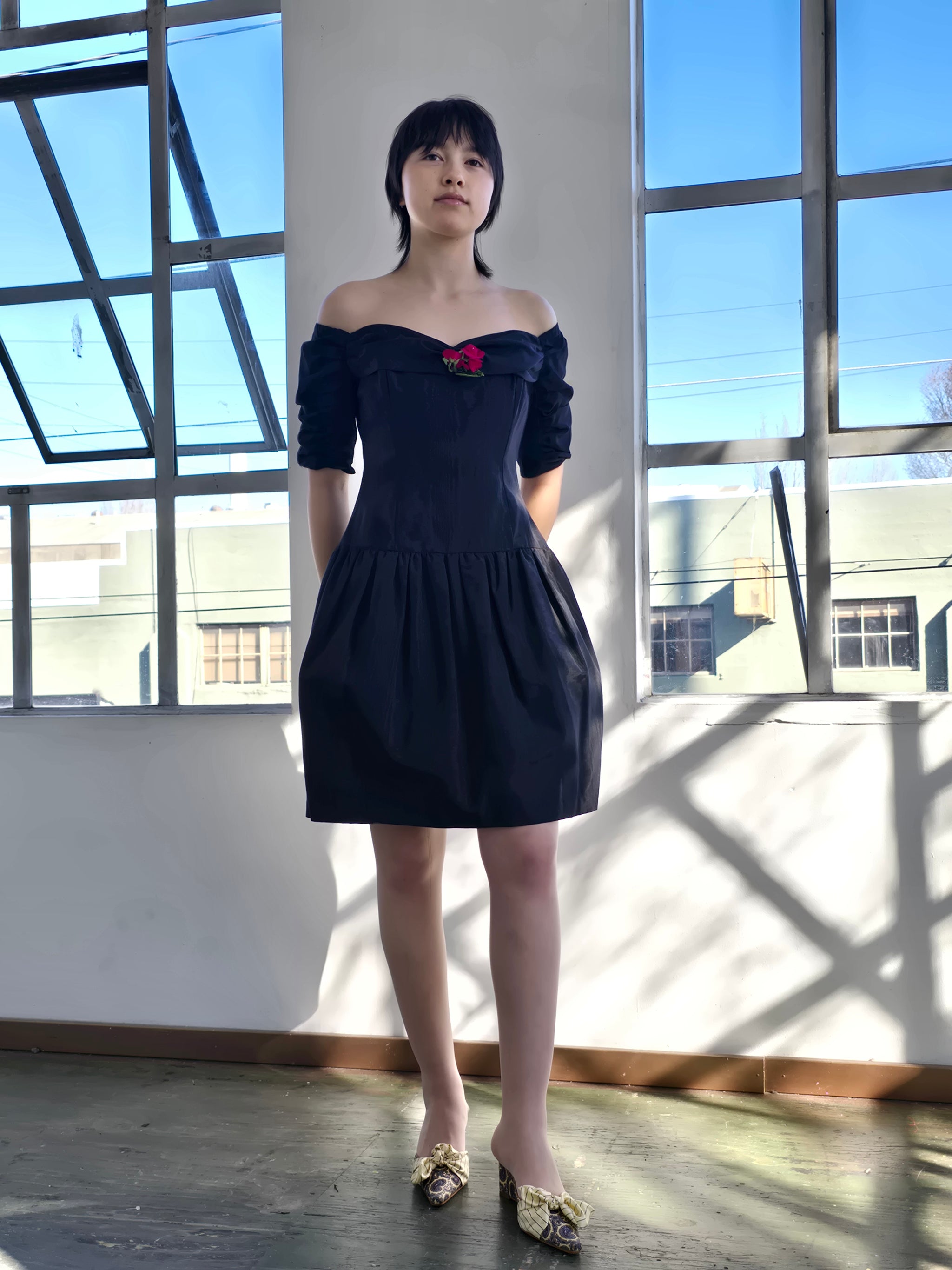 Vintage Anna Sui Rosette Corset Dress -Banshee