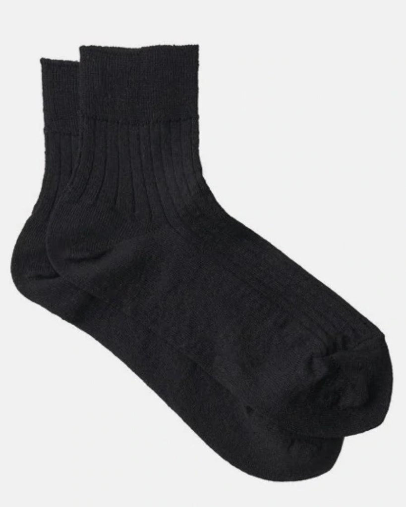 Linen Rib Socks - Black - Banshee - Fog Linen