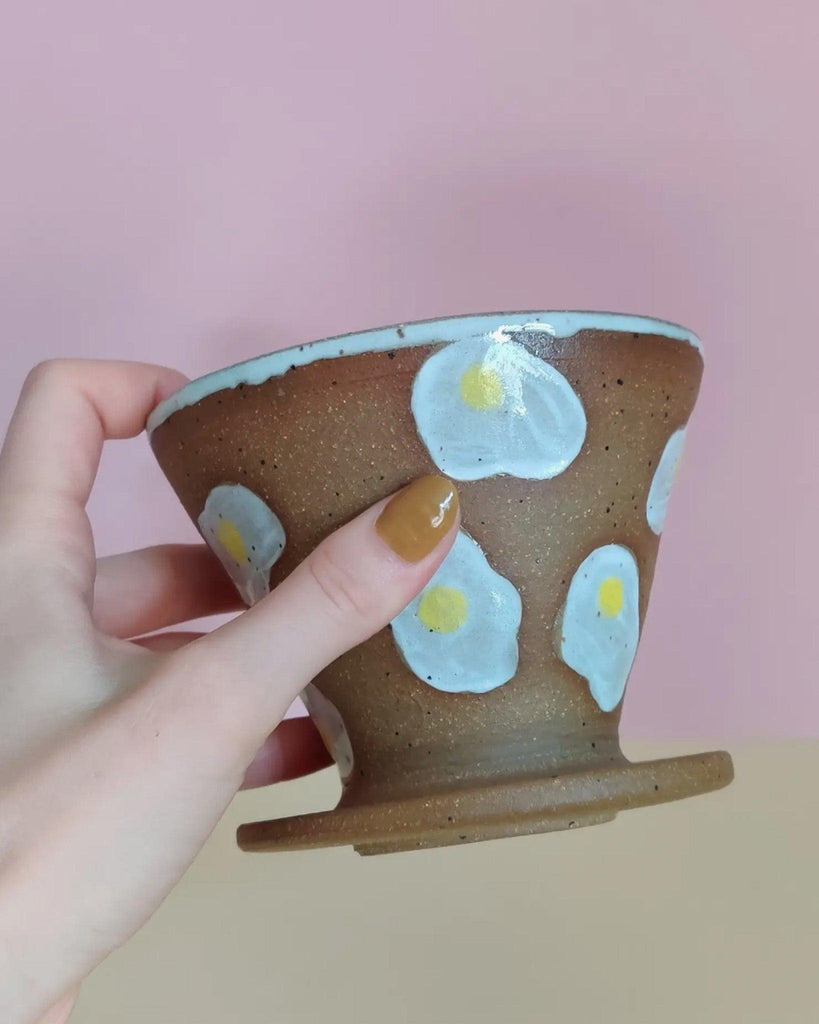Pour Over Coffee Cone in Fried Egg - Banshee - Osso Ceramics