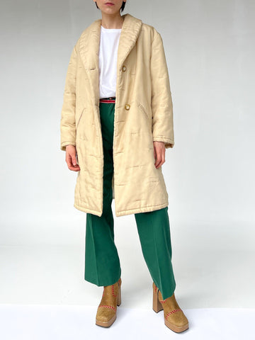 Cream Puffy Coat (L) - Banshee - Vintage