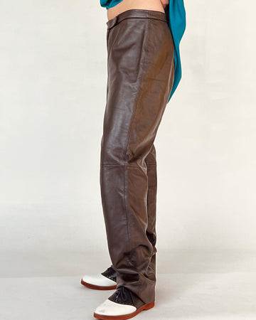 Chocolate Brown Leather Pants (M) - Banshee - Banshee