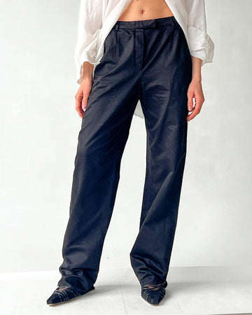 Armani Black Cotton Trousers (M) - Banshee - Banshee