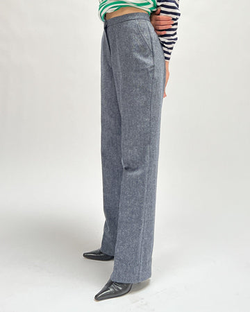 Cobalt Tweed Trousers (M) - Banshee - Vintage
