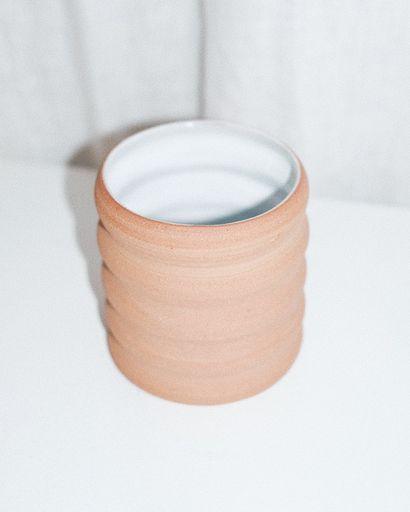 Groovy Wavy Terracotta Cup - Banshee - Umlaut Ceramics