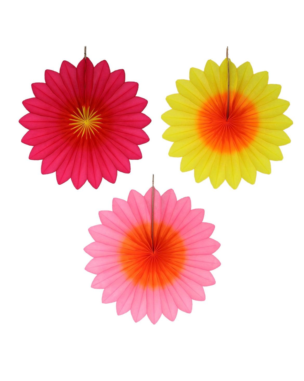Flower Fan 15cm Sunset Set of 3 - Banshee - Banshee