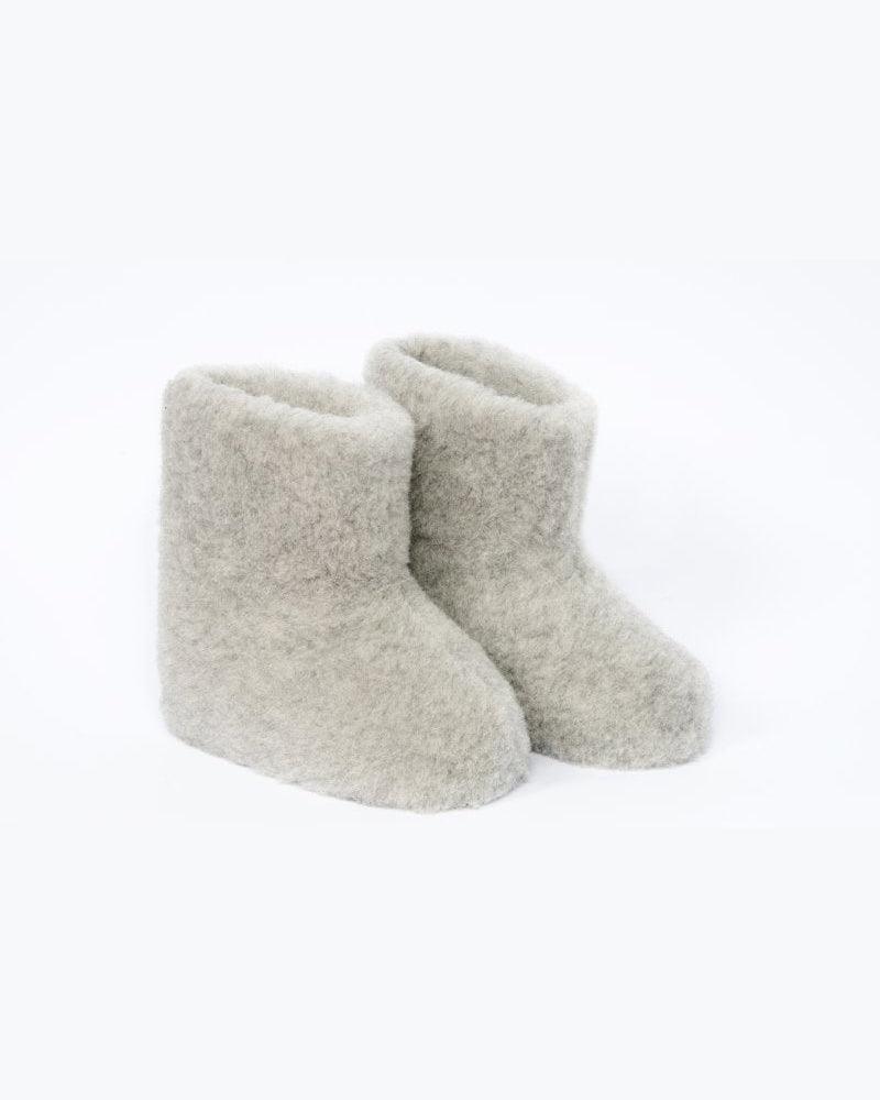 Cozy Wool Bootie Slippers - Light Grey - Banshee - Yoko Wool