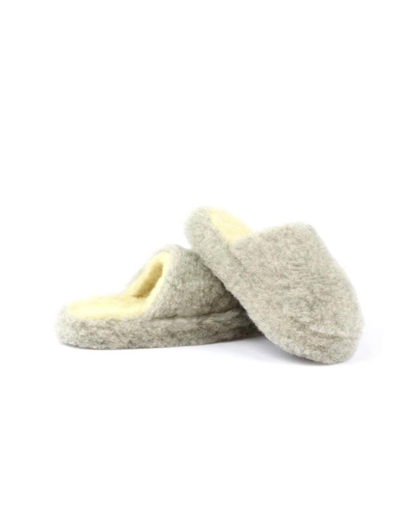 Cozy Wool Slide Slippers - Light Grey - Banshee - Yoko Wool
